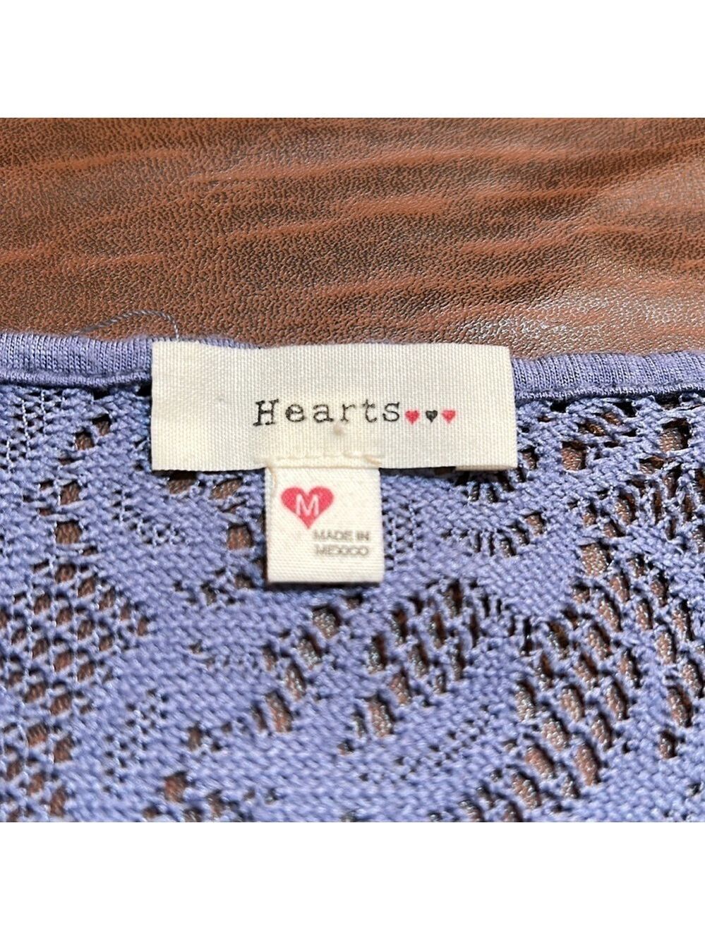 HEARTS Lavender Purple Lace Bodice Tee Size M - Picture 7 of 8
